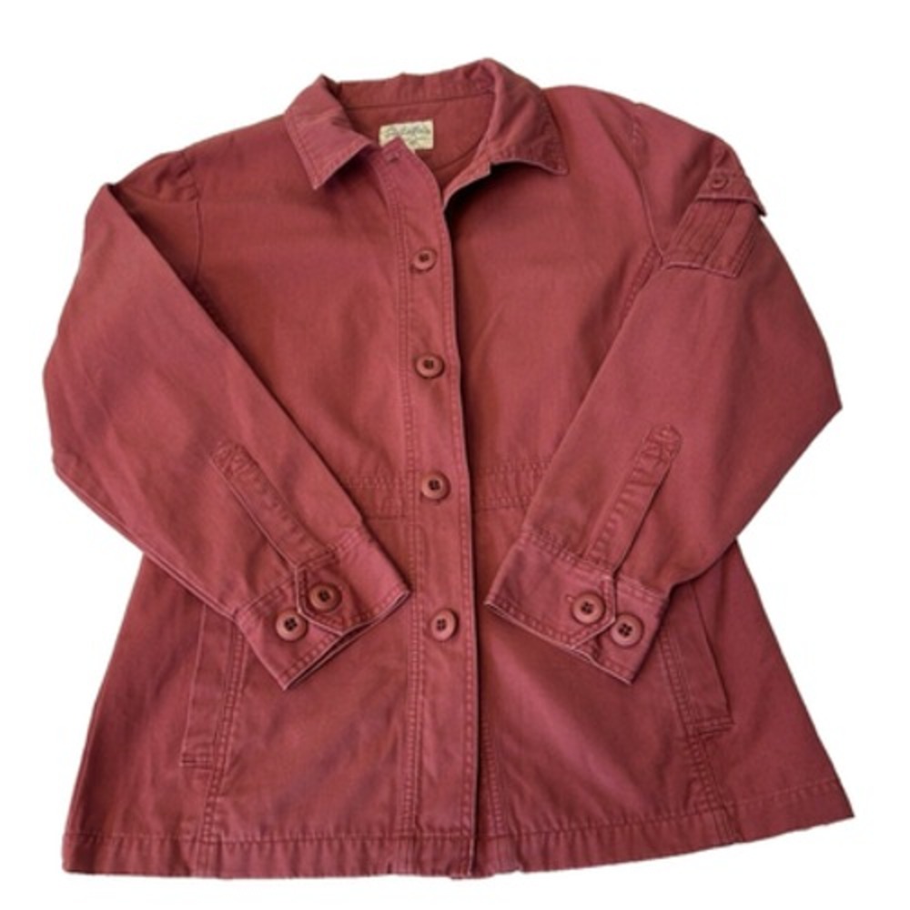Cabela's Women's Outdoor Red Chore Jacket Coat Size Small Cotton Pockets